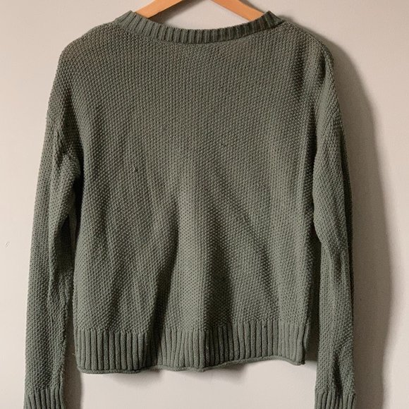 olive green knit sweater - Picture 2 of 2